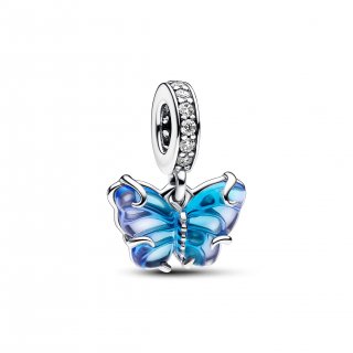 Ciondolo Farfalla Vetro di Murano Blu