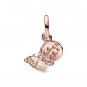 Charm pendente doppio Farfalla Rosa e Messaggio