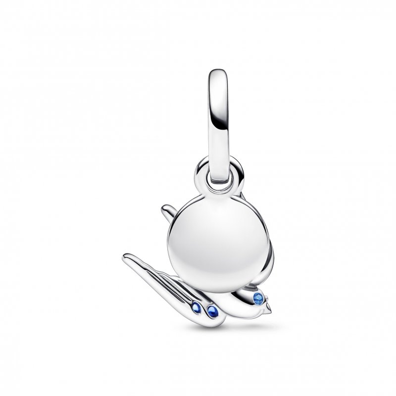 Charm pendente doppio Rondine Scintillante e Messaggio
