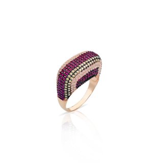 Sogni - Anello Fantasia Pavé Colorato - Argento 925 - Zirconi