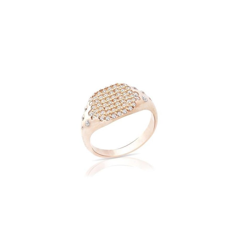 Sogni - Anello Chevalier Quadrato - Argento 925 - Zirconi Bianchi