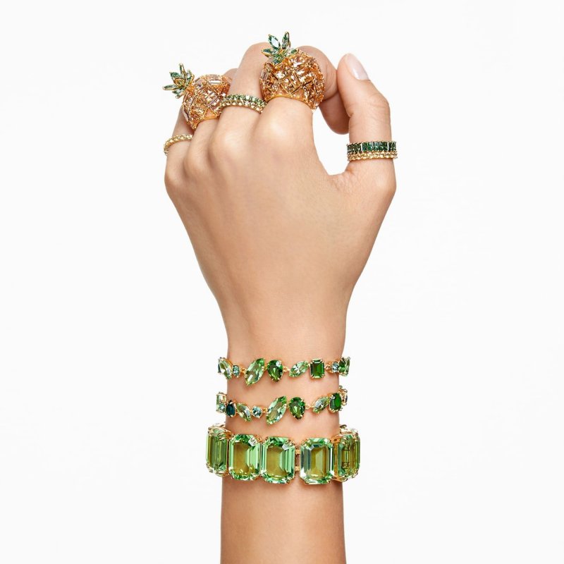 Swarovski - Anello Matrix - Verde - Placcato Color Oro