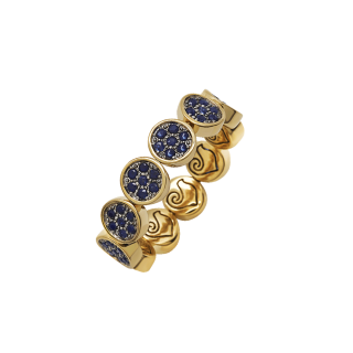 Chantecler - Anello Paillettes Oro - Oro Giallo - Zaffiri
