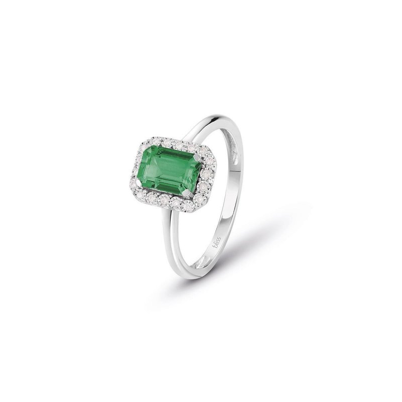 Bliss - Anello Bl Regal - Oro Bianco - Smeraldo