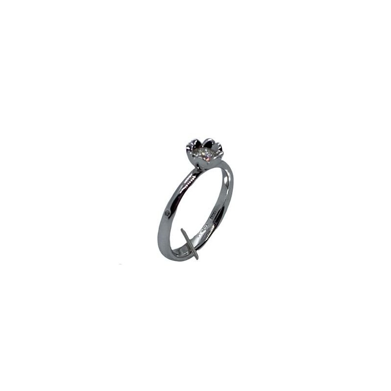 Chimento - Anello Solitario - Oro Bianco - Donna