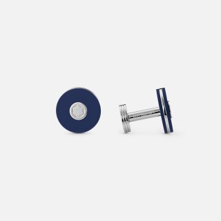Montblanc - Gemelli Rotondi - Acciaio Pregiato - Resina Blu