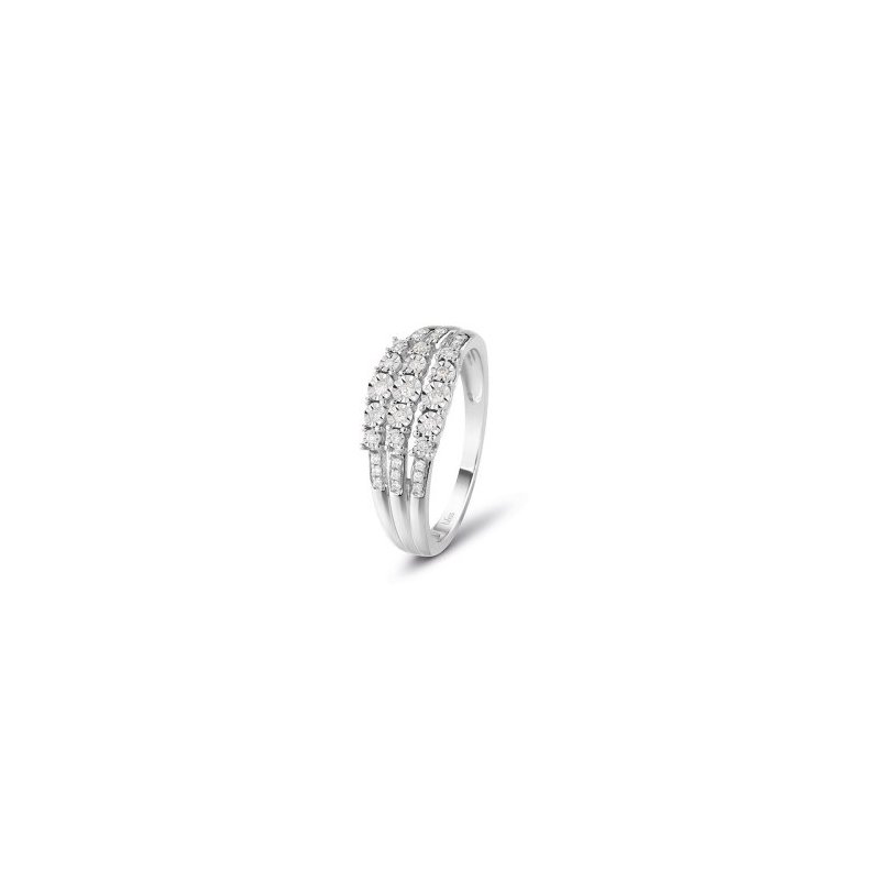 Bliss - Anello Rugiada Preziosa - Oro Bianco - Diamanti