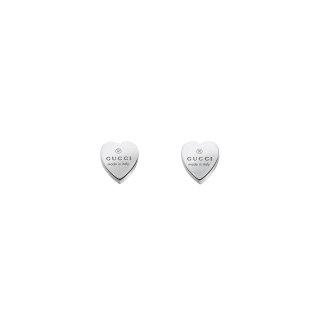 Orecchini con Gucci Trademark inciso a forma di cuore in argento sterling
