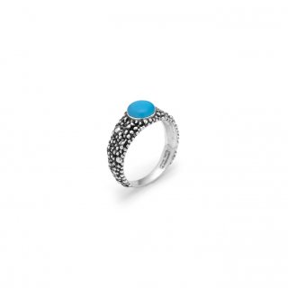 Giovanni Raspini - Anello Perlage - Agata Azzurra