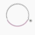 Kidult - Bracciale Elastico - Sfere Lucide - Zirconi Rosa