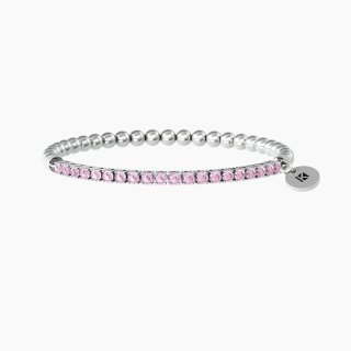 Kidult - Bracciale Elastico - Sfere Lucide - Zirconi Rosa