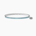 Kidult - Bracciale Elastico - Sfere Lucide - Zirconi Azzurri