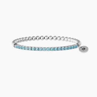 Kidult - Bracciale Elastico - Sfere Lucide - Zirconi Azzurri