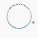 Kidult - Bracciale Elastico - Sfere Lucide - Zirconi Azzurri