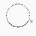 Kidult - Bracciale Elastico - Sfere Lucide - Zirconi Multicolor