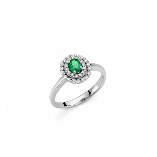 Miluna - Anello Au+Diam+Smer - Oro - Diamante