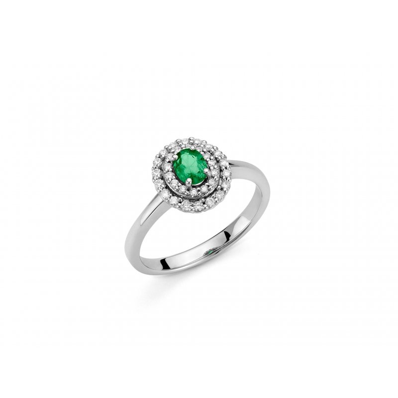 Miluna - Anello Au+Diam+Smer - Oro - Diamante