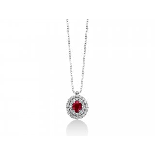 Miluna - Collier Au+Diam+Rubn - Oro E Gemme