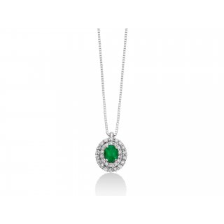 Miluna - Collier Au+Diam+Smer - Oro - Diamante