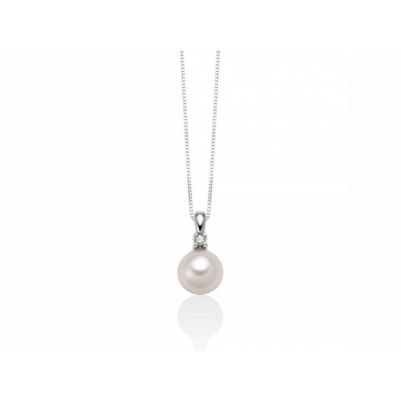 Miluna - Collier Au+Pc+Diam - Oro - Perle
