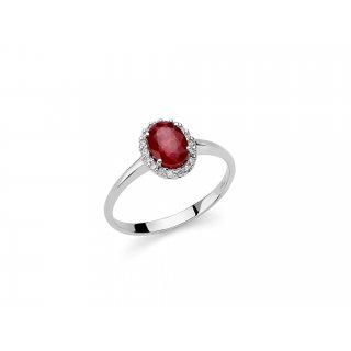 Miluna - Anello Oro - Diamanti E Rubino