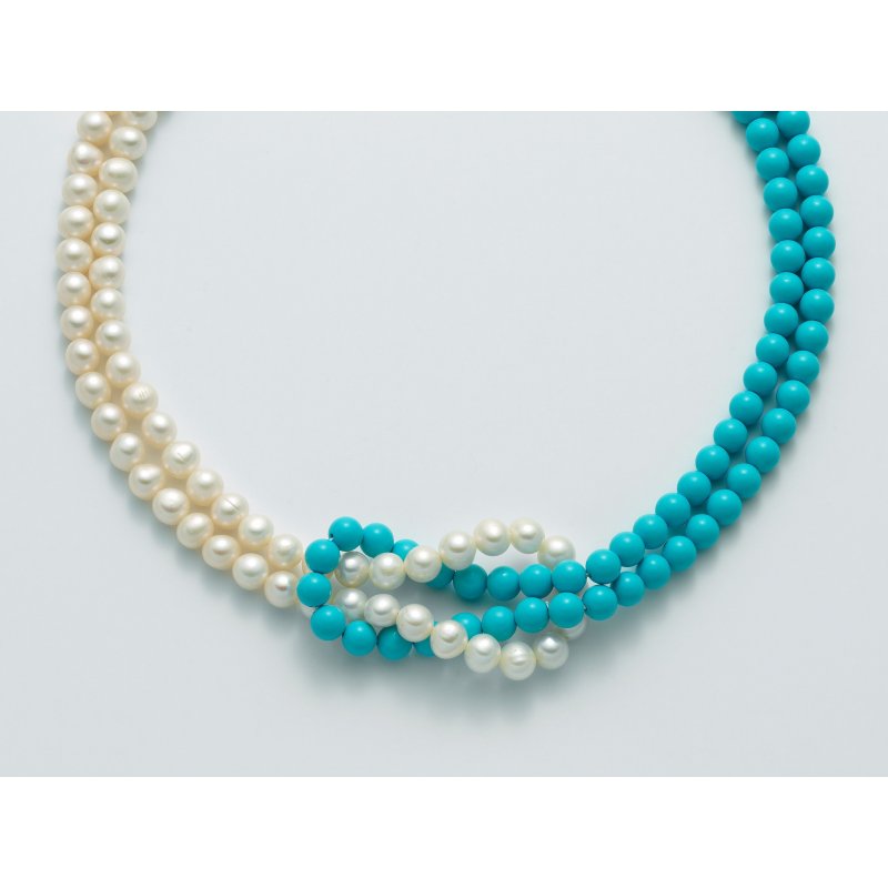 Miluna - Collana Au+Ag+Pc+Aggl 6Mm - Oro - Argento