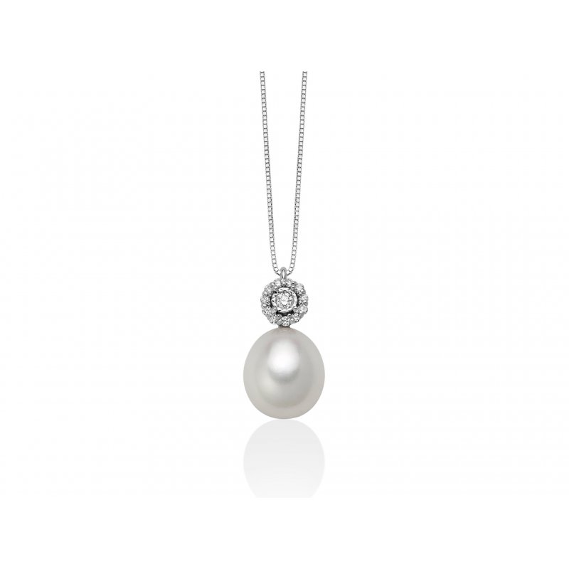 Miluna - Collier Au+Pc+Diam - Oro - Perle