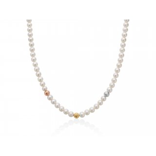 Miluna - Collana Au+Pc - Oro - Perle