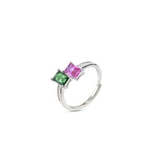 Boccadamo - An492V Anello - Cristalli Verde Rosa