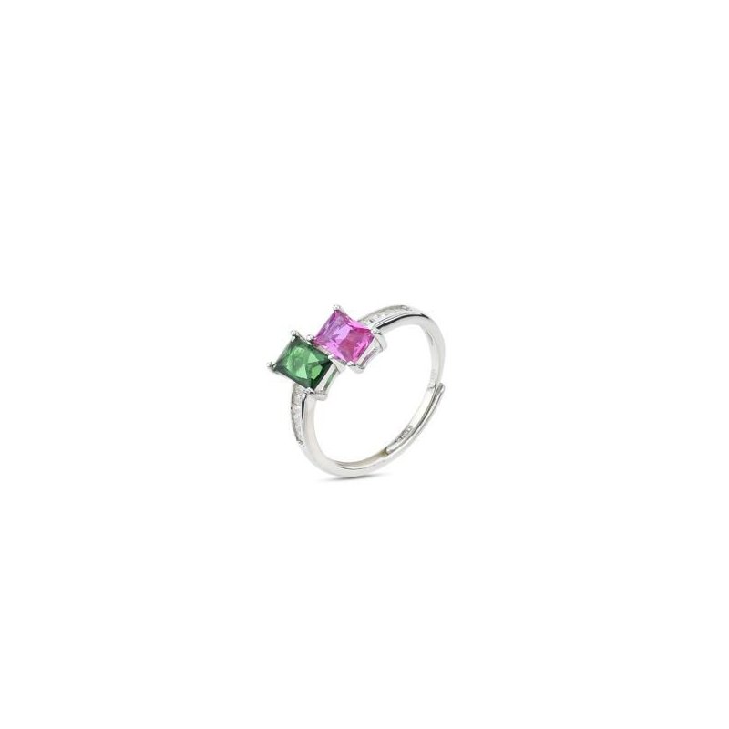 Boccadamo - An492V Anello - Cristalli Verde Rosa