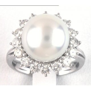 Damiani - Anello Brillanti E Perle - Oro Bianco