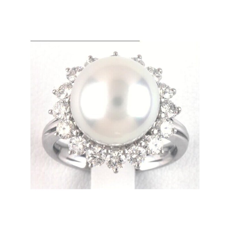 Damiani - Anello Brillanti E Perle - Oro Bianco