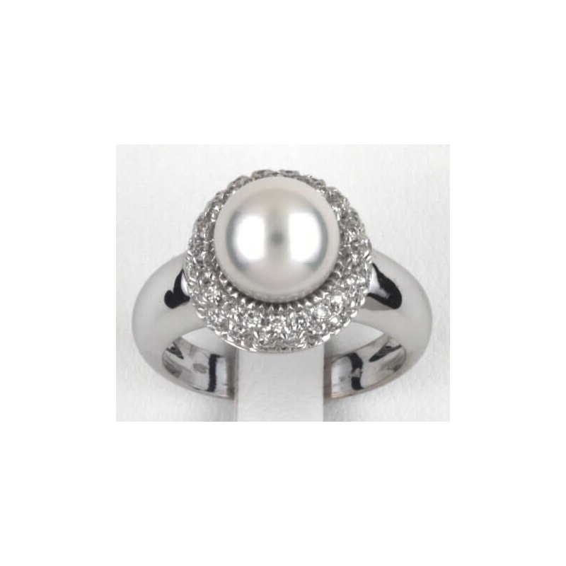 Salvini - Anello Brillanti E Perle - Oro Bianco
