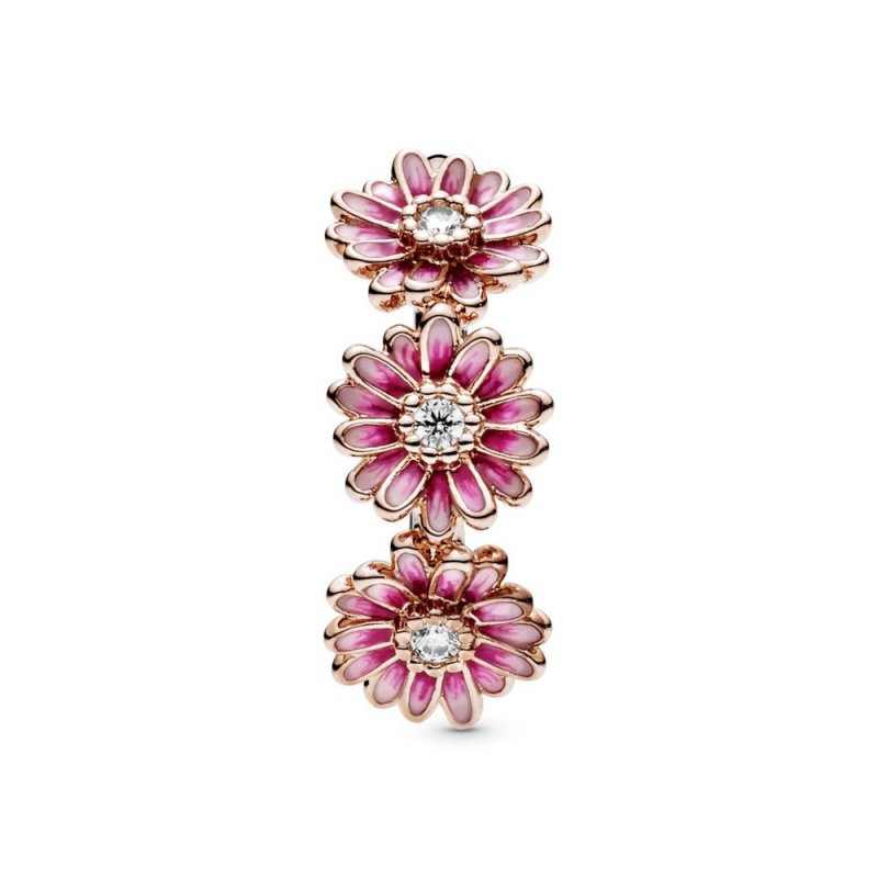 Anello con tre Margherite rosa