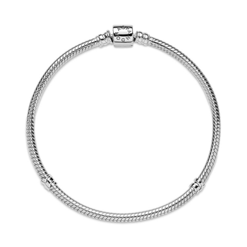 Bracciale Pandora Moments con maglia snake e chiusura a barile