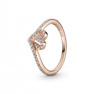 Anello con cuore chevron scintillante