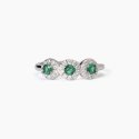 Anello In Argento Con Smeraldi Sintetici,Milanesienne,