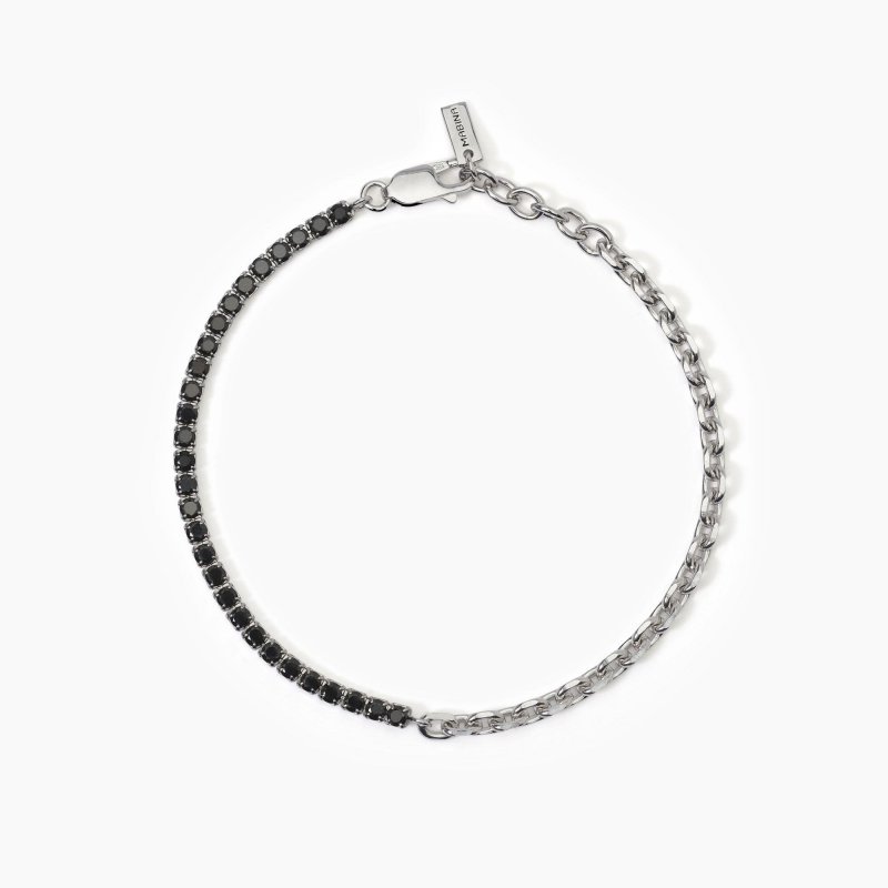 Bracciale In Argento Mix Tennis E Catena,Twins,