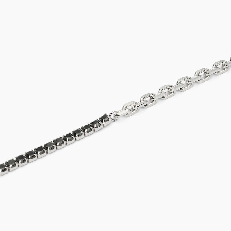 Bracciale In Argento Mix Tennis E Catena,Twins,