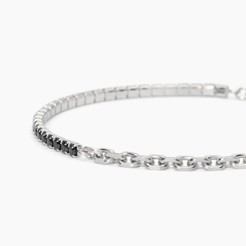 Bracciale In Argento Mix Tennis E Catena,Twins,