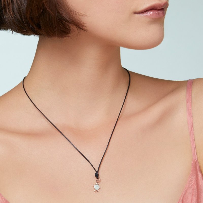 Dodo - Ciondolo Tartaruga Marina - Oro Rosa 9K - Smalto Perlato