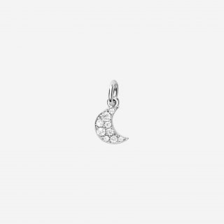 Dodo - Ciondolo Luna Prezioso - Oro Bianco - Diamanti