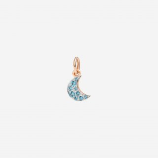 Dodo - Ciondolo Luna Prezioso - Oro Rosa 9K - Topazi Blu