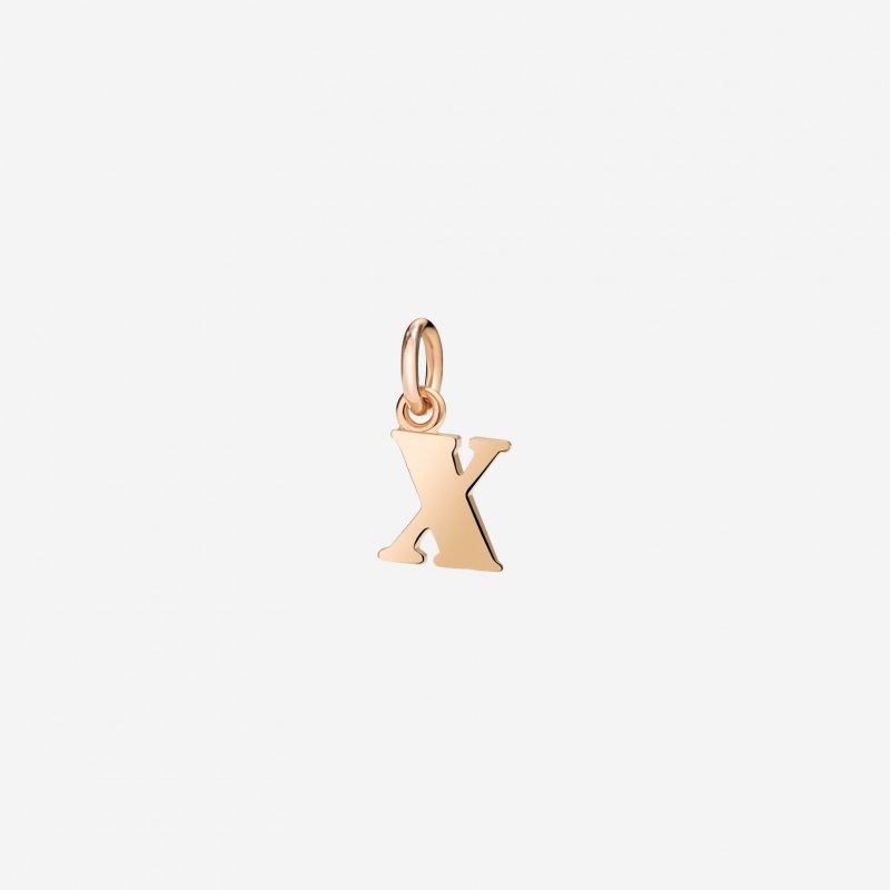 Dodo - Ciondolo Lettera X - Oro Rosa 9K - Modello Grande