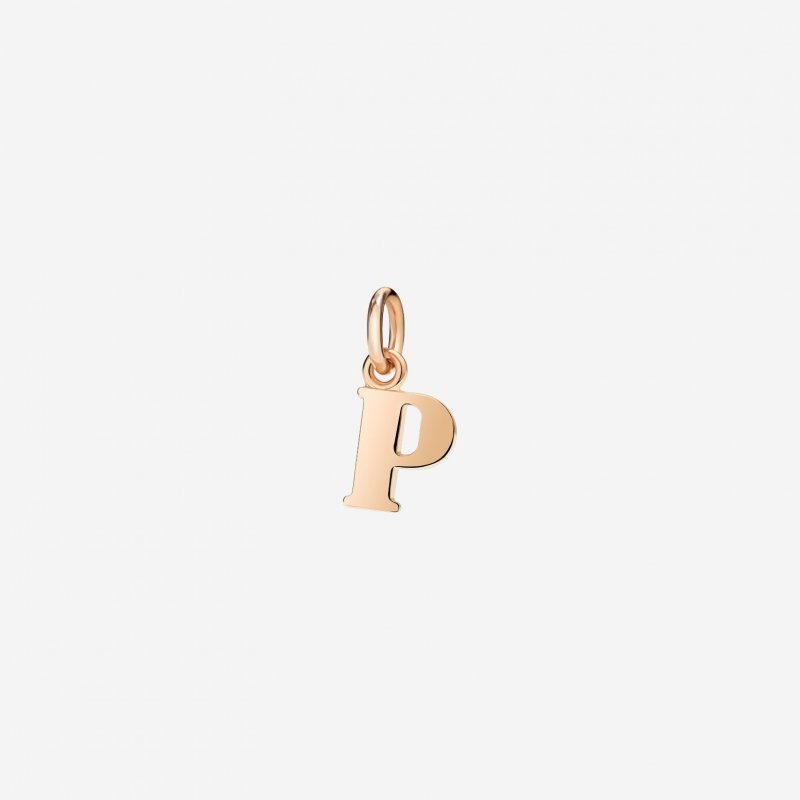Dodo - Ciondolo Lettera P - Oro Rosa 9K - Modello Grande