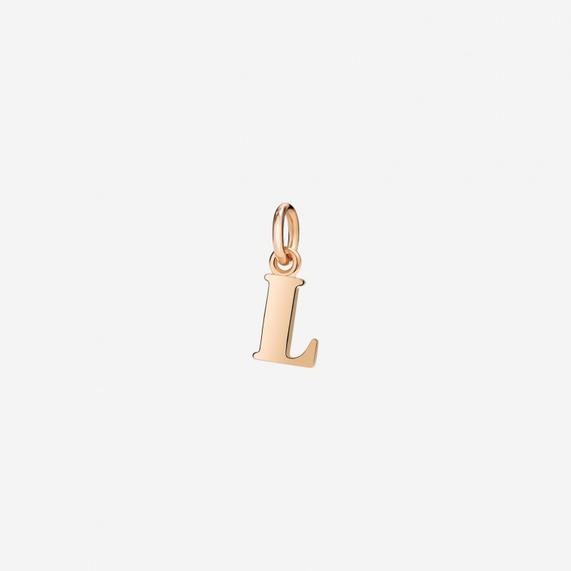 Dodo - Ciondolo Lettera L - Oro Rosa 9K - Modello Grande