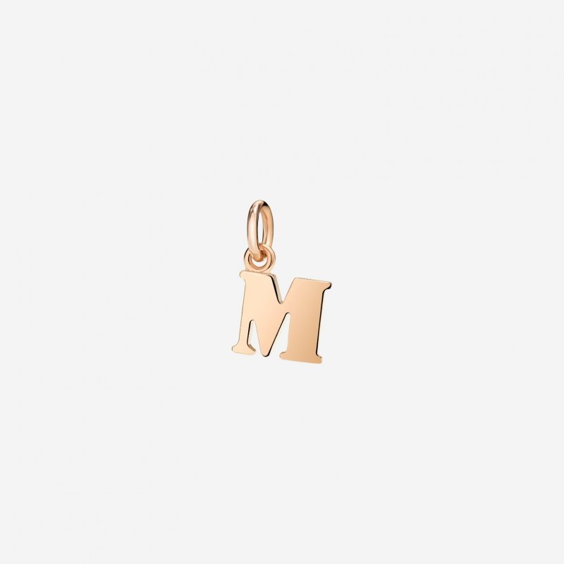 Dodo - Ciondolo Lettera M - Oro Rosa 9K - Modello Grande