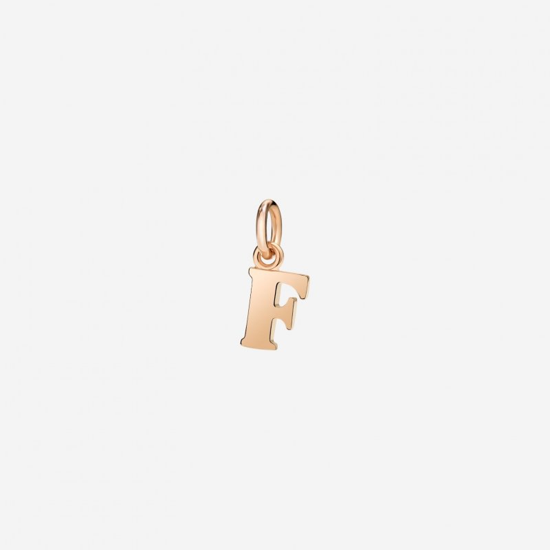 Dodo - Ciondolo Lettera F - Oro Rosa 9K - Modello Grande