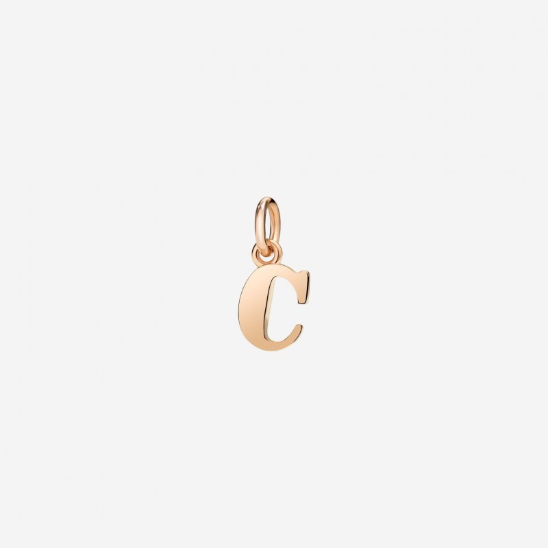 Dodo - Ciondolo Lettera C - Oro Rosa 9K - Modello Grande