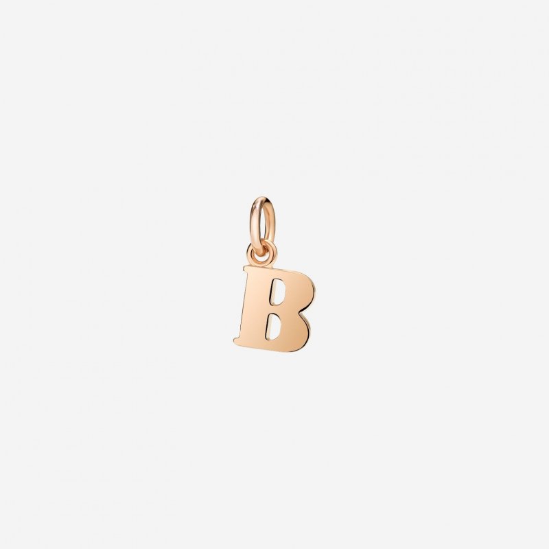 Dodo - Ciondolo Lettera B - Oro Rosa 9K - Modello Grande